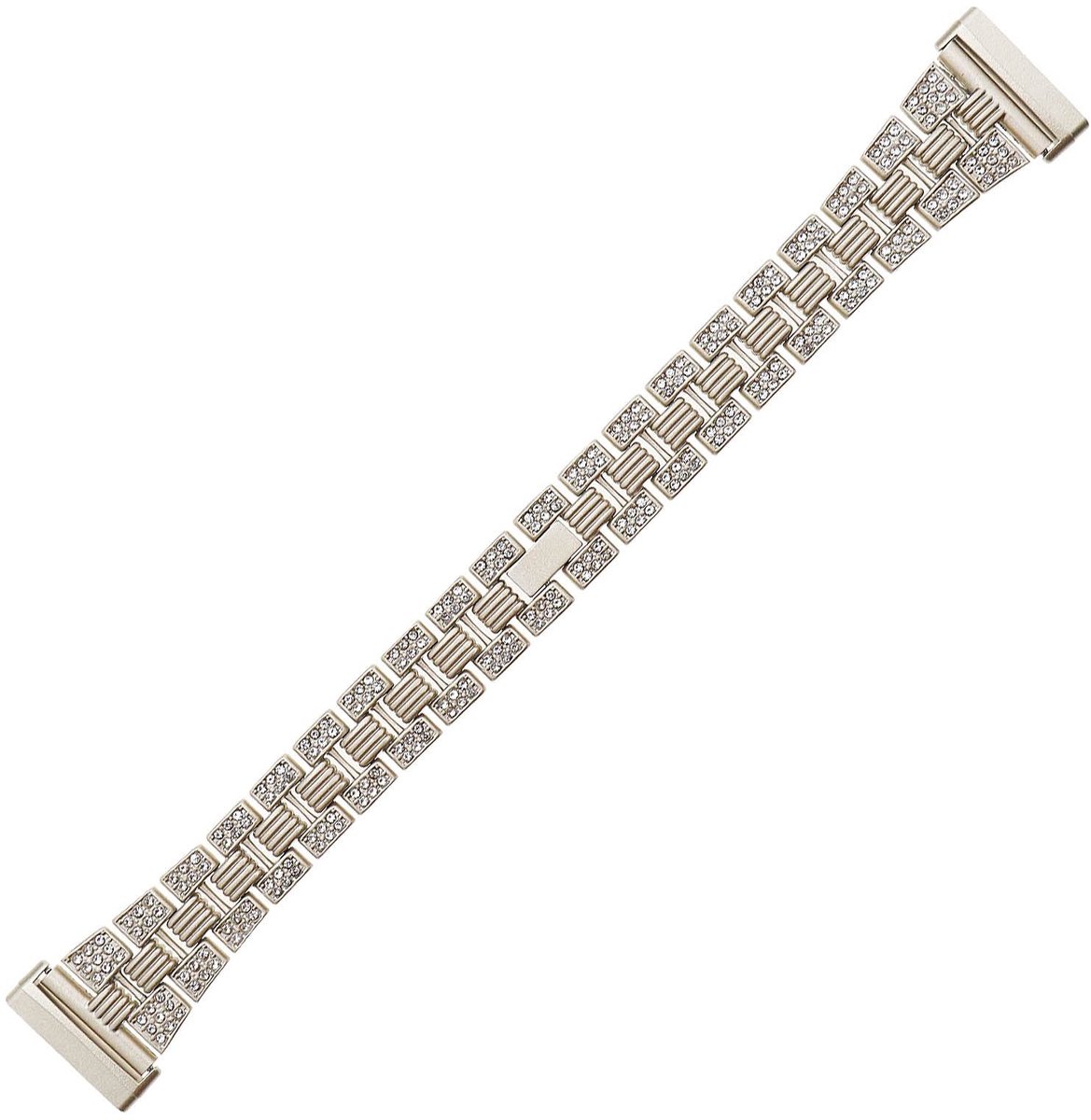 Allecto - Horlogeband - Compatibel met Fitbit Versa 3/Sense - Glanzende Strass - Verstelbare Polsband - Metaal - Sieraden Armband - Geschikt voor S...