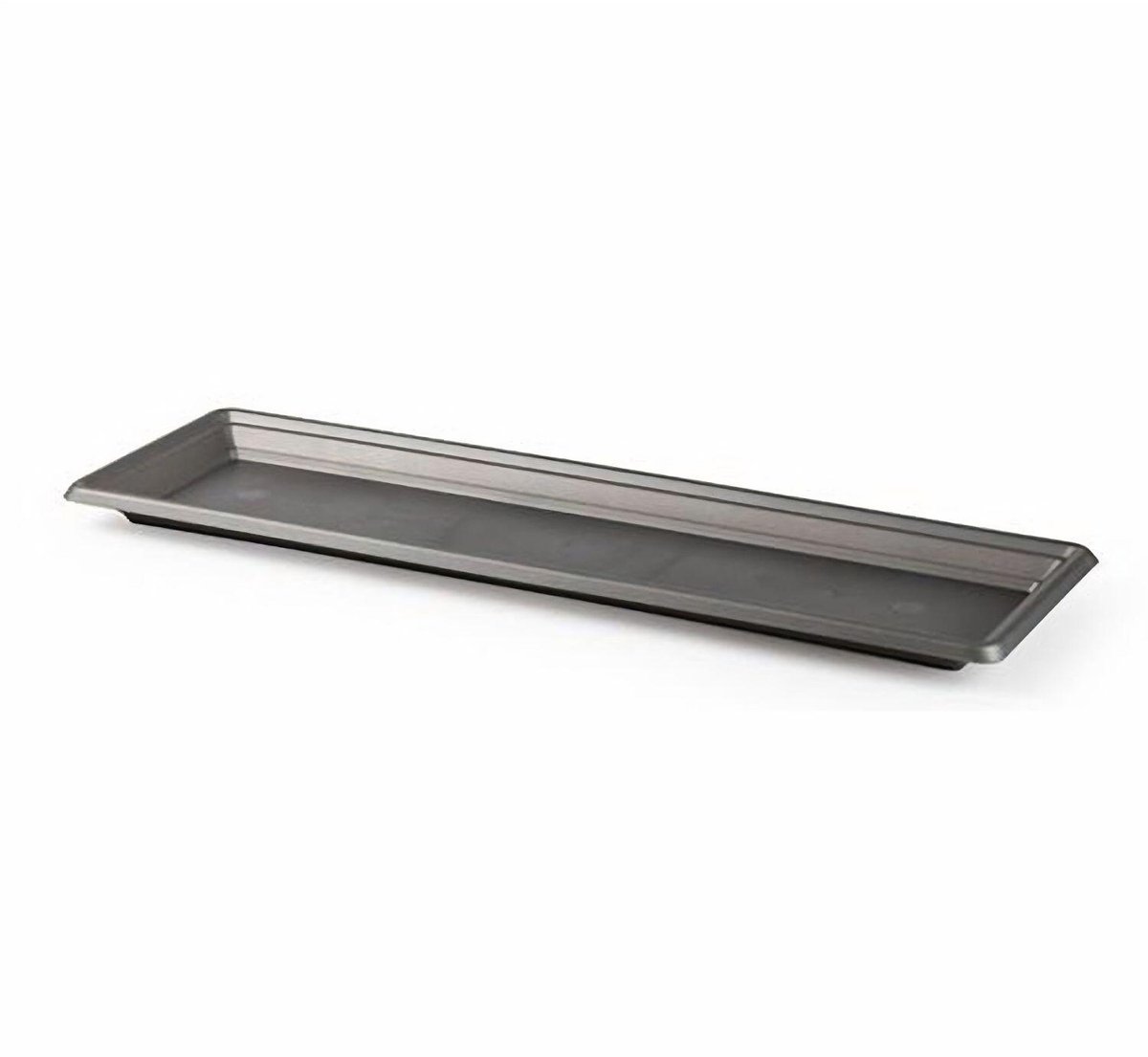 Plasticforte Plantenbak water onder opvangschaal - antraciet - rechthoek - 59 x 19 cm - Bloembakken
