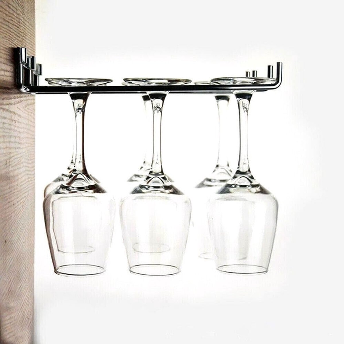 Wijnglazenrek voor aan de muur - Keukenwijnglazenorganizer - Wijnglazenhouder - Rek voor rode wijn - Glazenhouder - Hangend barrek - Opbergrek - Wijnglazenrek - Geschikt voor alle maten wijnglazen - 30*13*4,6 cm - Zwart - 2-pack — cadeau in Wonen & Interieur - foto 4