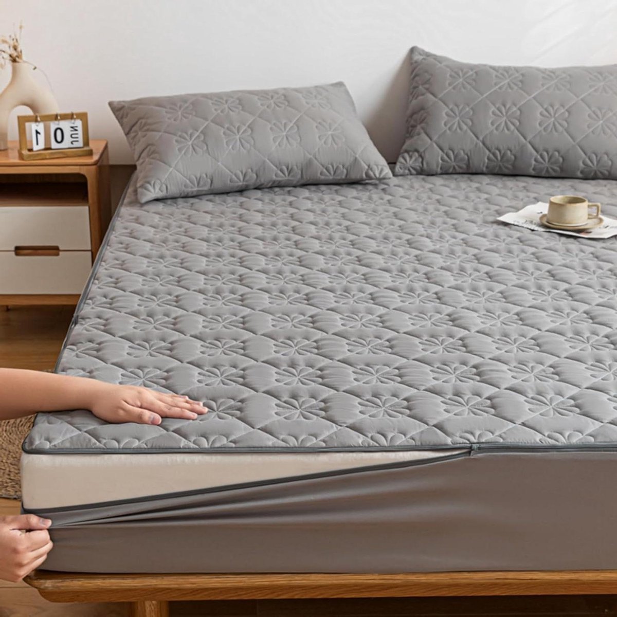 Matrasbeschermer met Rits - Matrashoes Beschermhoes - Matras Hygiëne - Ademend en Stofdicht - 180 x 200 + 5 cm