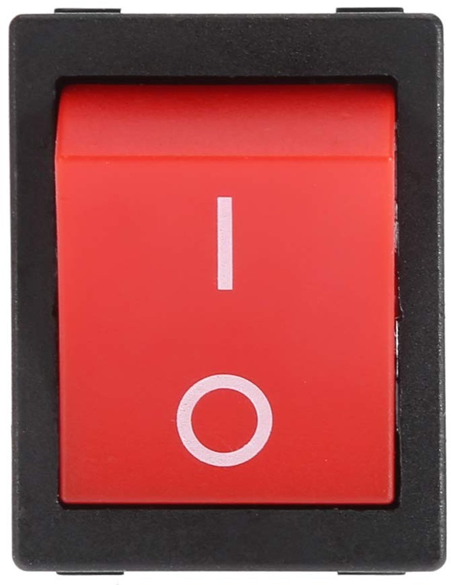 Allecto - Tuimelschakelaar - Boottype - IP65 Waterdicht - Rood Licht - 4-pins Schakelaar - Voor Elektrische Apparatuur - 25mm