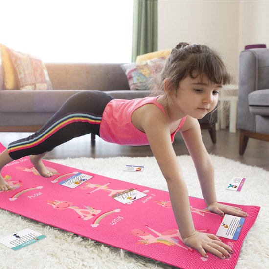 Kinder Yogamat - Oefenmat Peuters - Yoga Thuis - Antislip Ontwerp - 152 x 61 cm - Unicorn Print — afbeelding 5