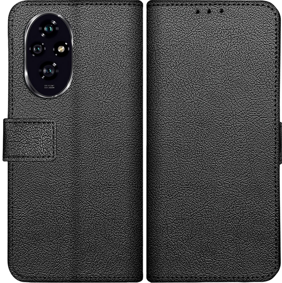 Just in Case hoesje geschikt voor Honor 200 Hoesje met Pasjeshouder - Bookcase Classic - Zwart