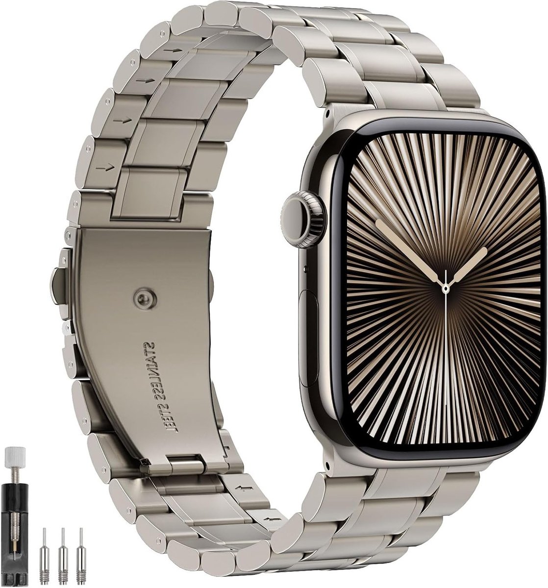 Verstelbare RVS Horlogeband voor Apple Watch Ultra en Series - Mesh Vervangband 49mm, 46mm, 45mm, 44mm, 42mm - Duurzaam en Comfortabel voor Dagelijks Gebruik
