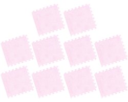 Allecto - Spacnana Pluche Foam Vloermat - 10 Delige Antislip Tegels voor Speelkamer en Slaapkamer - Roze