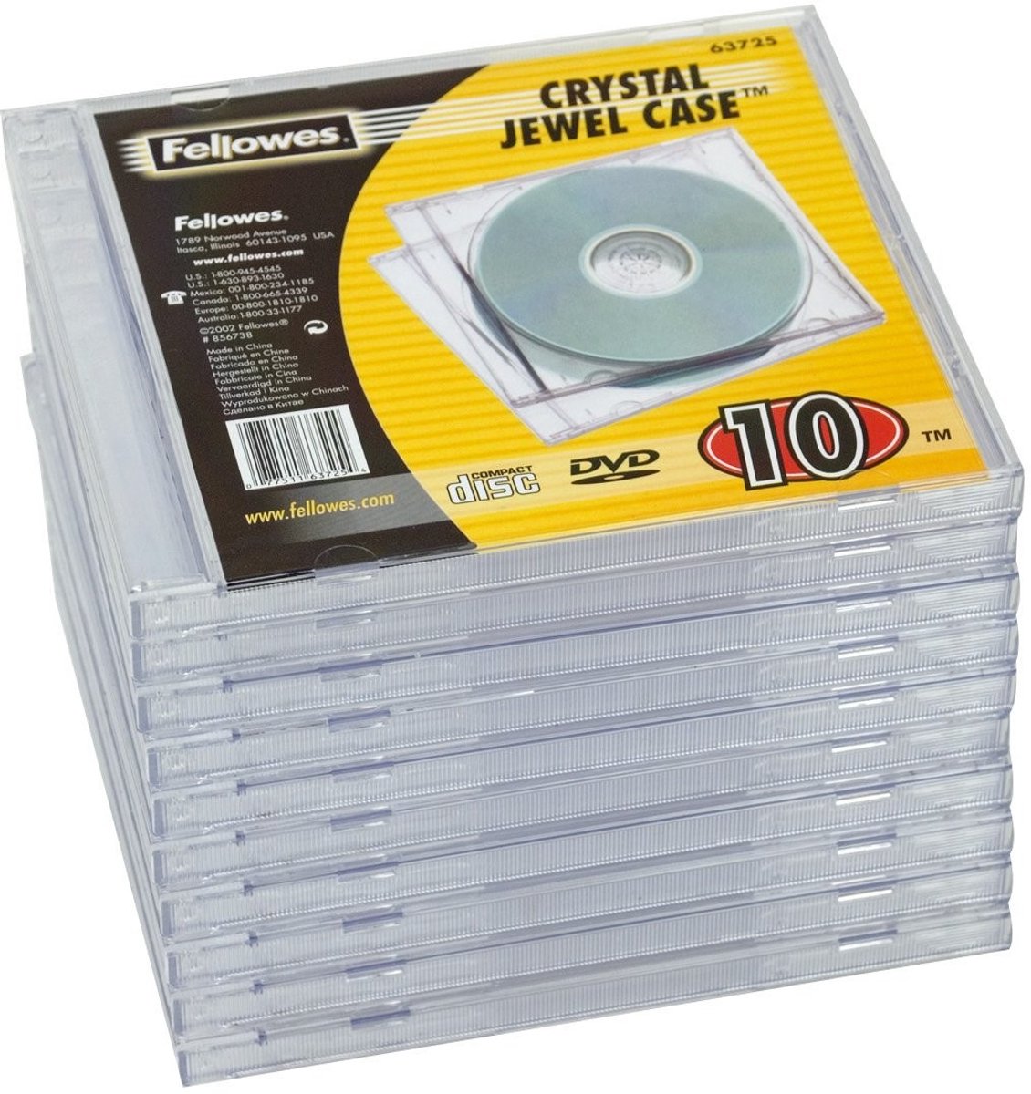 Set van 10 Lege CD/DVD Jewel Cases