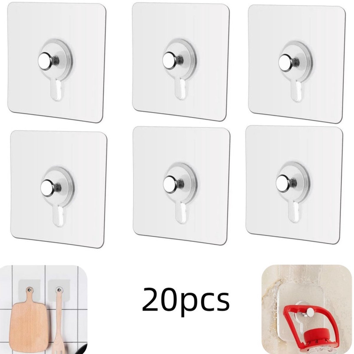 20 stuks haken - fotolijst haken - handdoekhouder - hoedenrek - douchebal haak - zelfkleve