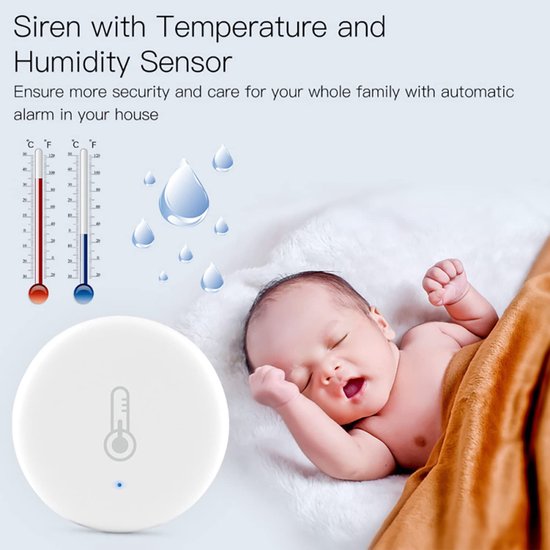 Slimme Temperatuur Monitor - Vochtigheidssensor Hygrometer - Huis Bewaken - App Waarschuwingen - 2 stuks - Wit — afbeelding 4