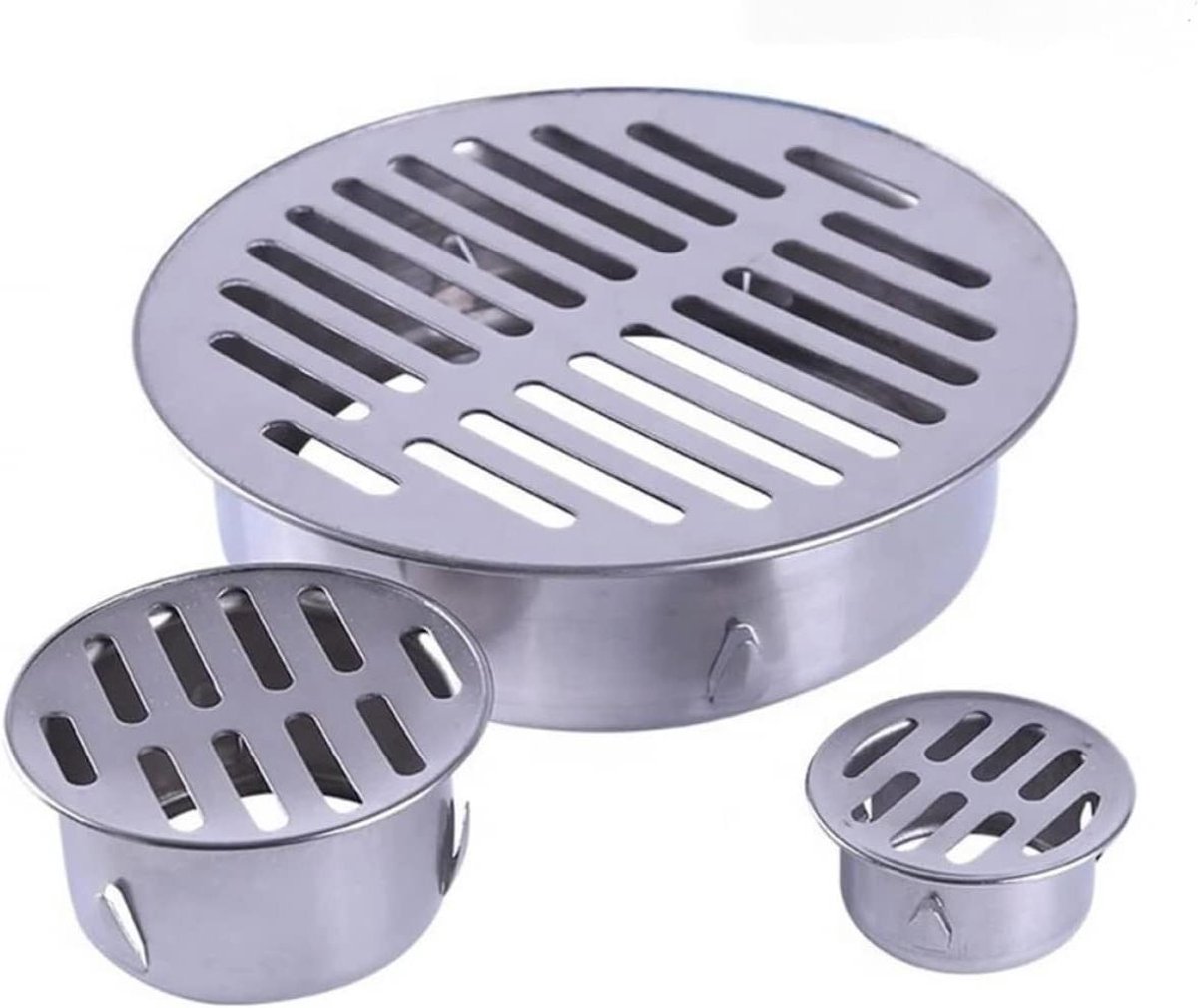 Afvoerhoezen Vloer - Douche Afvoer Cover - Voorkomt Verstopping - Roestvrij Staal - 9 Maten - Zilver