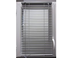 Jaloezie Vinyl - Horizontale Lamellen - Lichtdosering - Eenvoudige Montage - B120 x H180 cm - Grijs