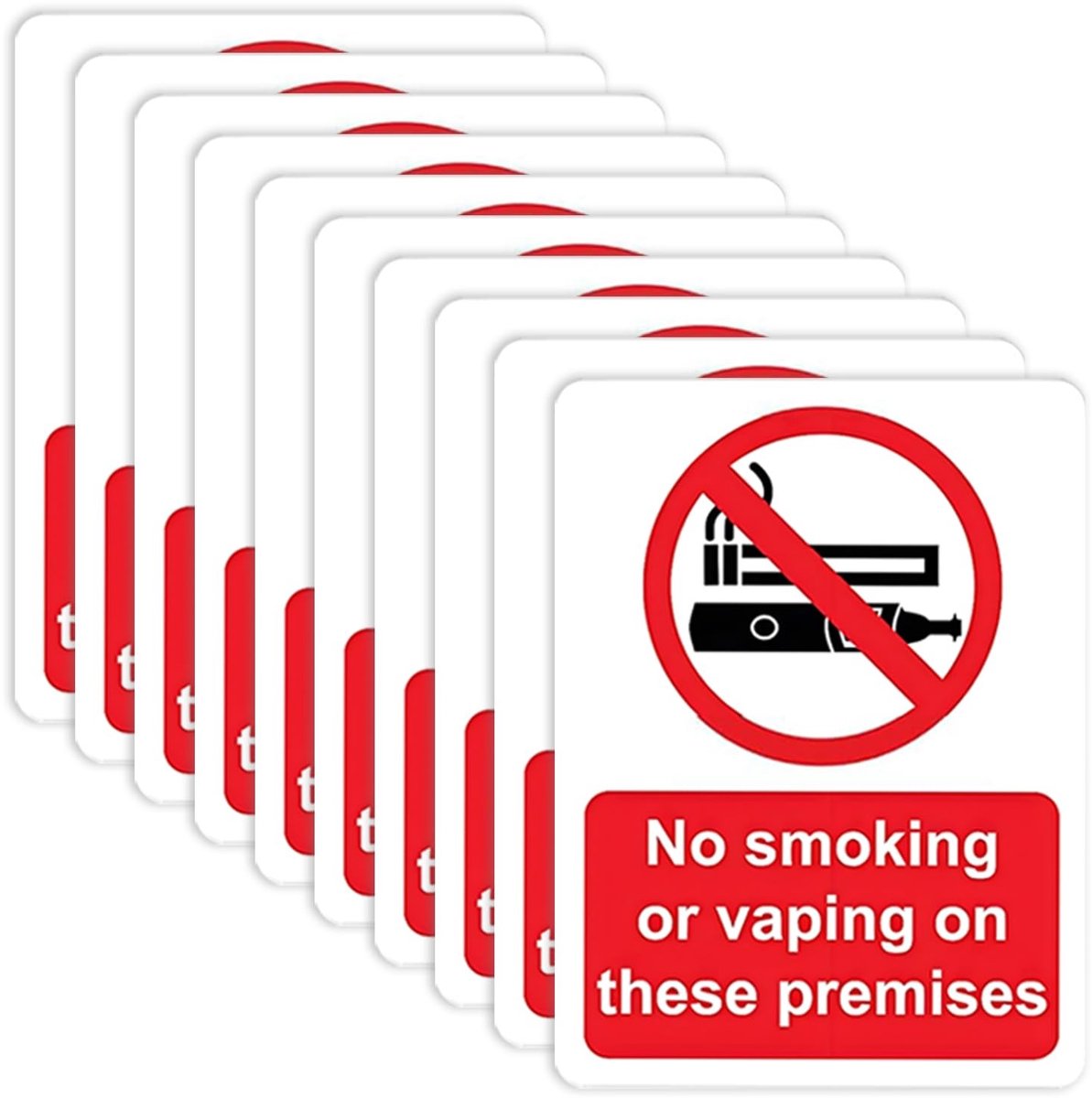 Allecto - Rookvrije Stickers - Niet Roken en Vapen - UV Bestendig - 10cm x 7.5cm - Waarschuwingsstickers - Geschikt voor Bars en Bedrijven