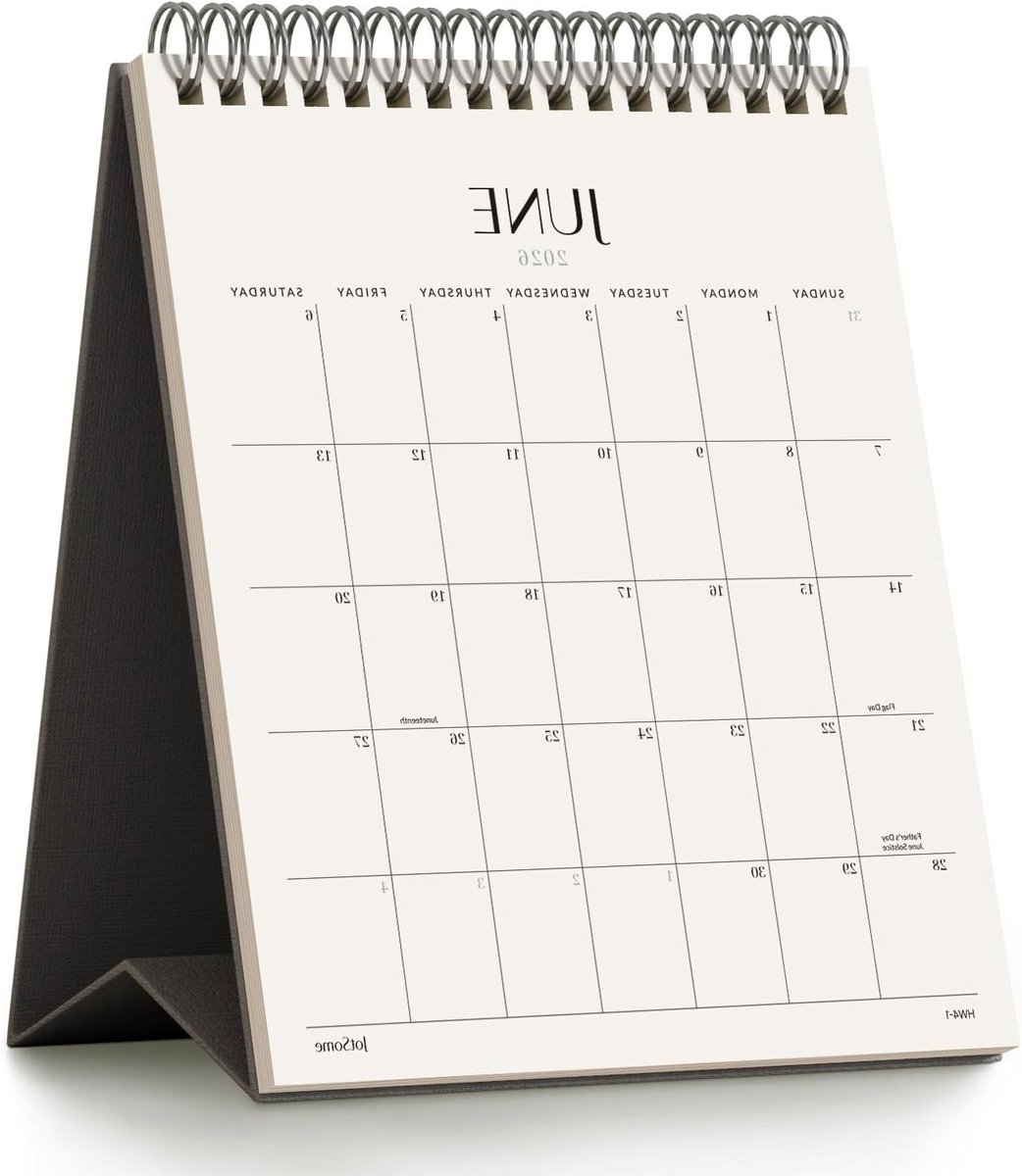 Bureaukalender 2026 - Staande kalender Klapkalender - Planning en Organisatie - Maandelijks overzicht - 152 x 191 cm - Zwart