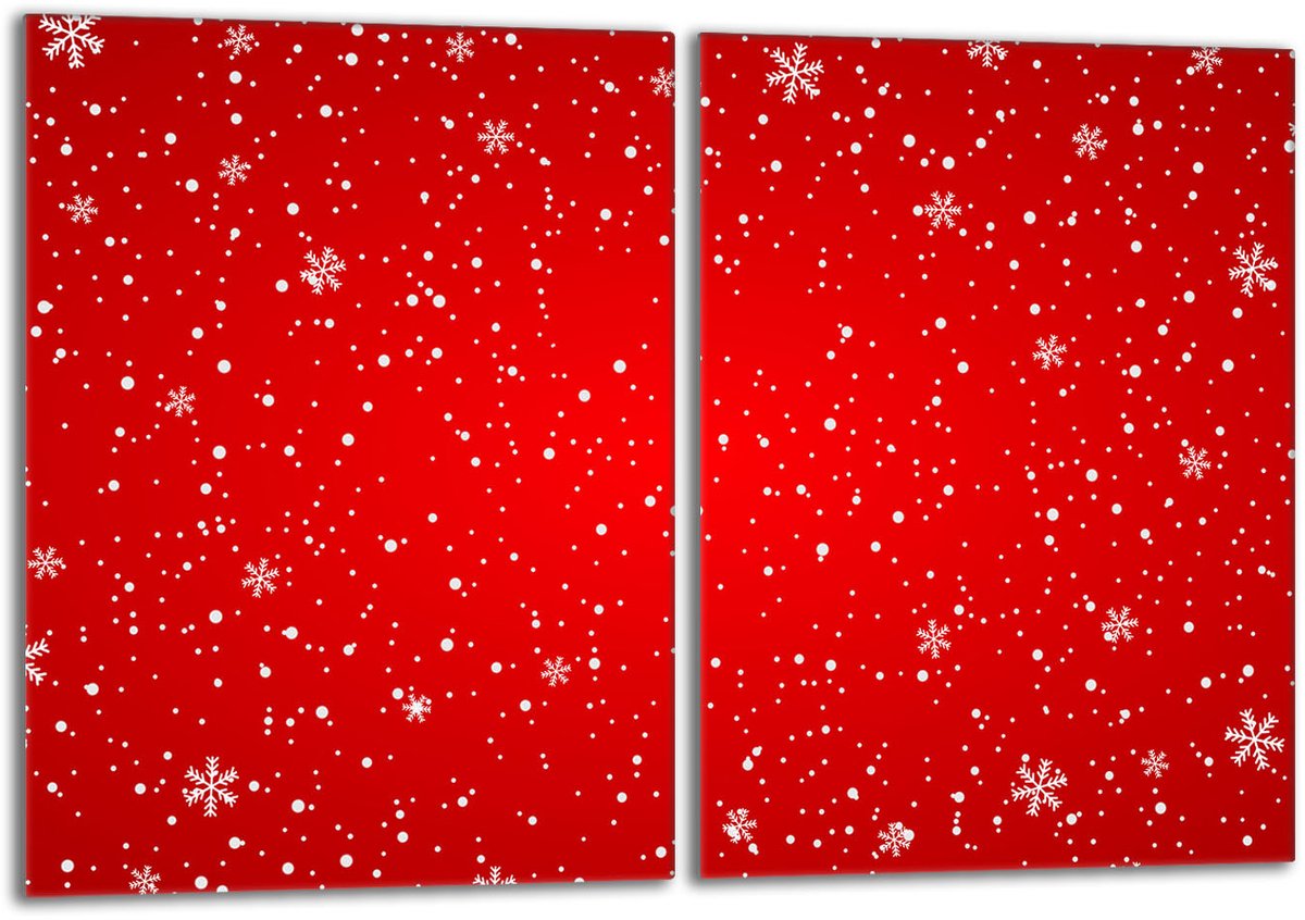 TMK ArtDeko - Glazen Beschermplaat - 2x40x52 cm - Rood - Gehard Glas