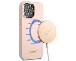 Guess Serie - Siliconen Hoesje - iPhone 13 Pro Max - MagSafe Compatibel - Goud Logo