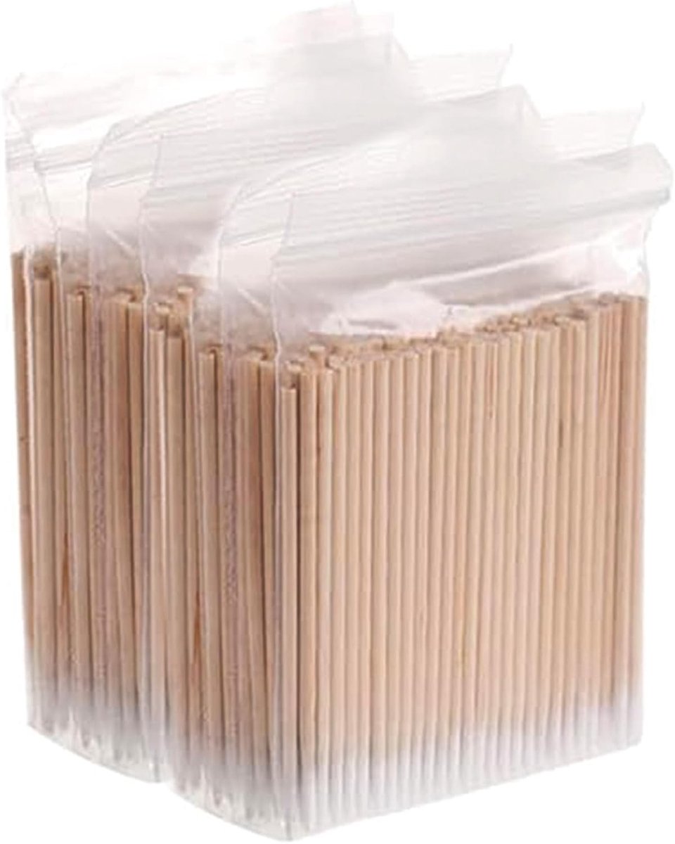 Houten Puntige Wattenstaafjes 1000 Stuks - 10 cm Lange Houten Handvatten voor Microblading, Schoonmaken en Make-up Toepassingen