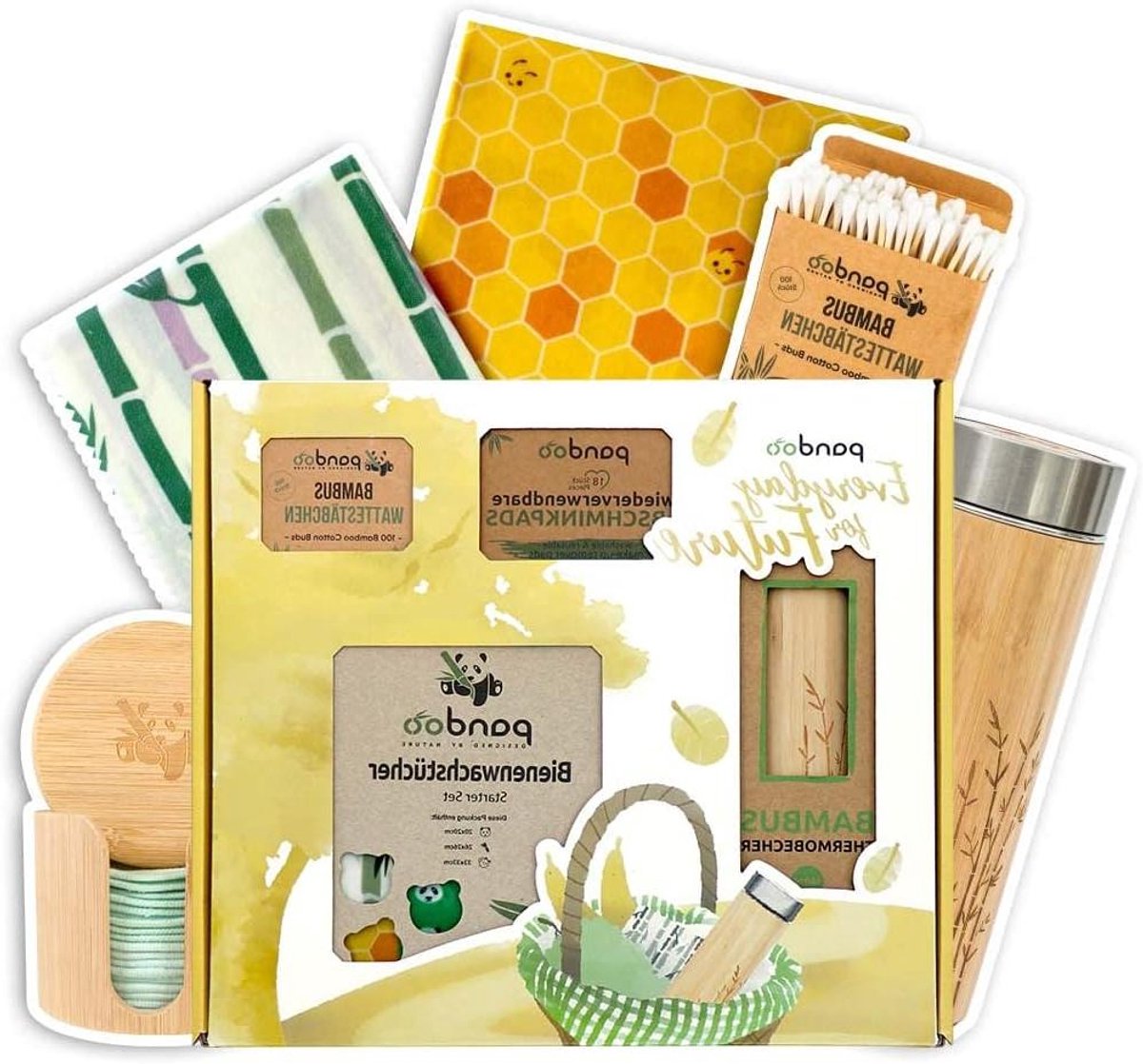 Duurzame Cadeauset - Zero Waste Set - Milieubewust Leven - Plasticvrij en Herbruikbaar - 4 Delen - Natuurlijk