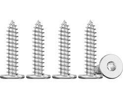 Drenky Stainless Steel Screws Wood M3 X 25mm, 50 Pieces Screws With Flat Head Stainless Steel A2 V2A Plate Screws Ideal For Indoor And Outdoor Applications