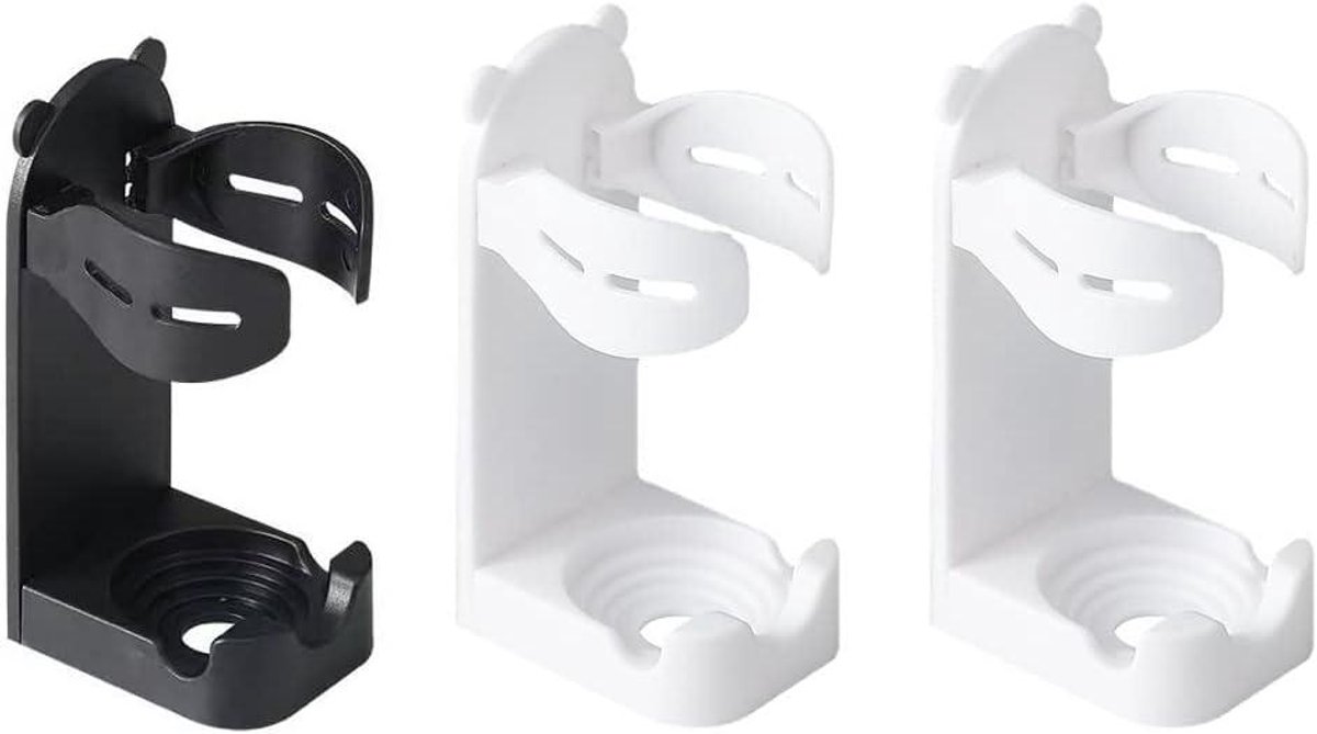Scheerhouder Set - Scheermes Houder - Badkamer Organizer - Zonder Boren - 3 Stuks - Zwart Wit
