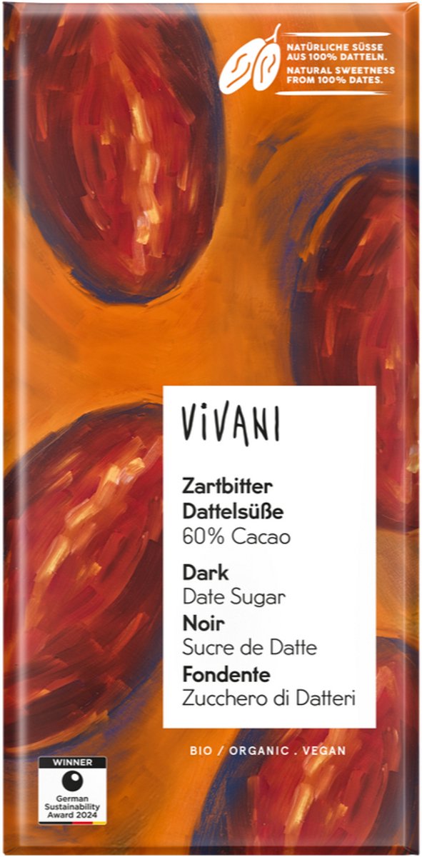 Vivani Dark Date Sugar 60% Cacao Chocolate