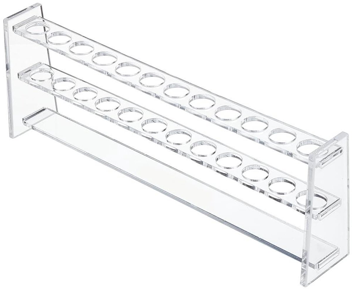 Reageerbuis Frame - Standaard Houder - Laboratorium Werk - Drielaags Stabiliteit - 12 Gaten - Transparant