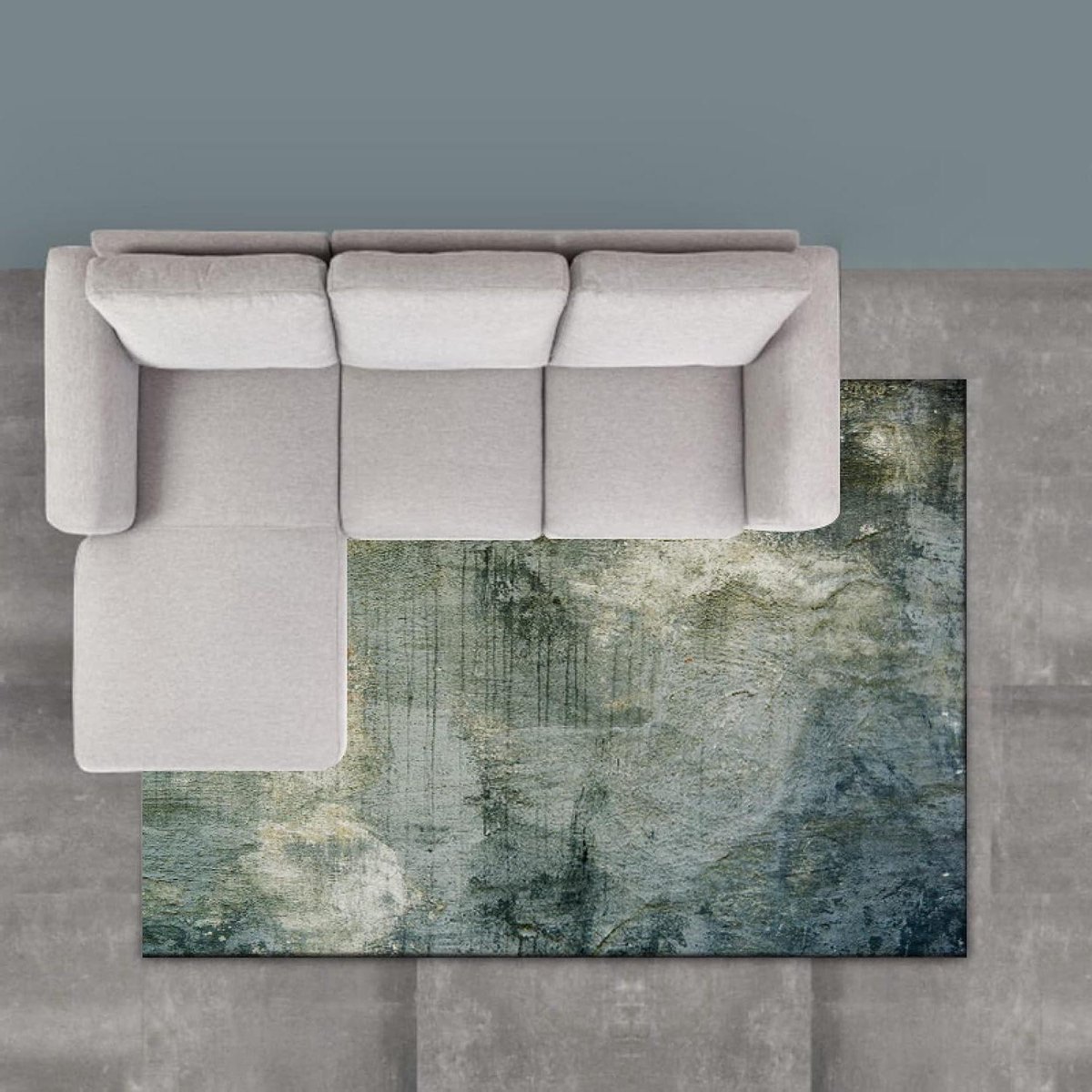 Vloerkleed Abstract Groen - Moderne Vloerbedekking - Woonkamer Decoratie - Laagpolig & Zac