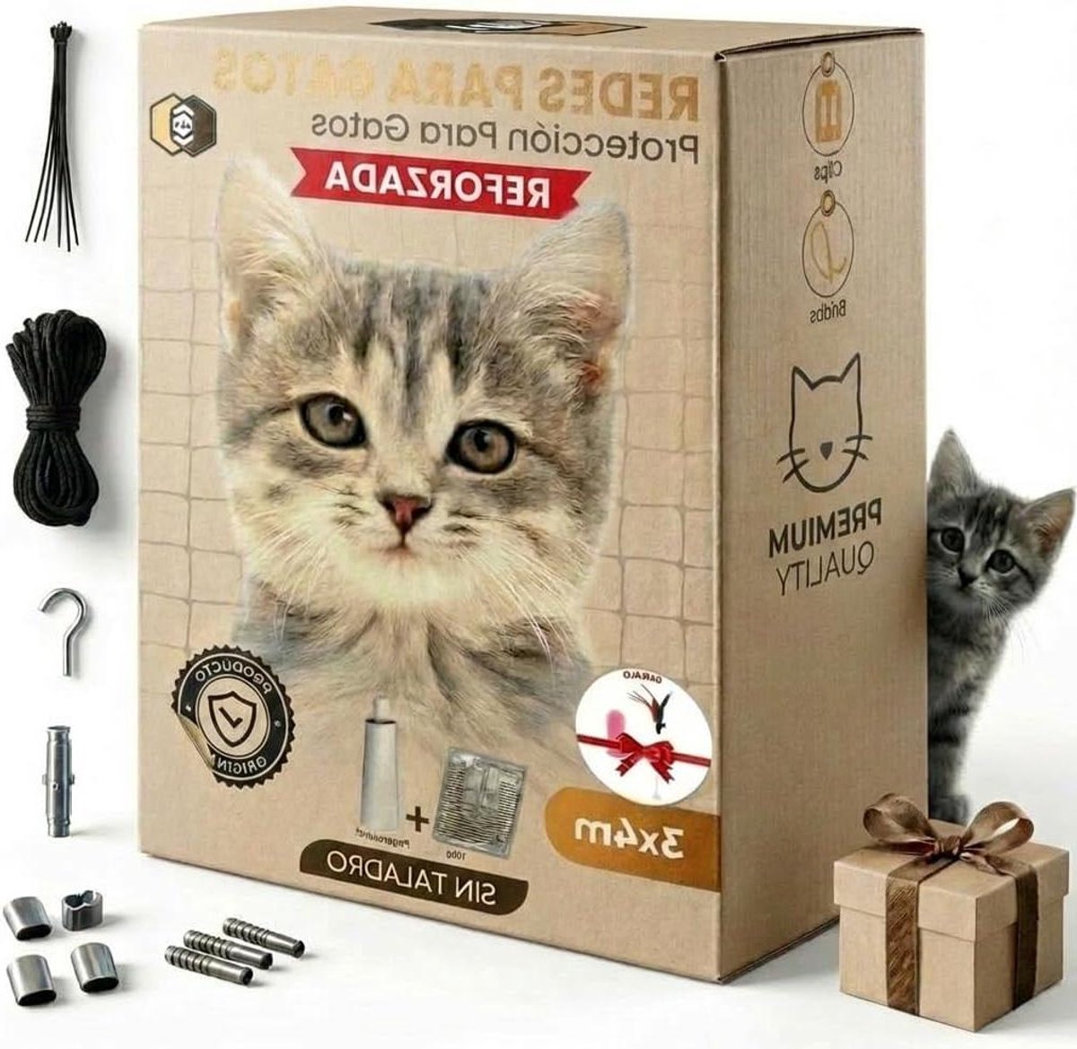 Veiligheidsnet Katten - Balkonnet Terrasnet - Katten Veilig Houden - Versterkt Staaldraad - 3 x 4 Meter - Transparant