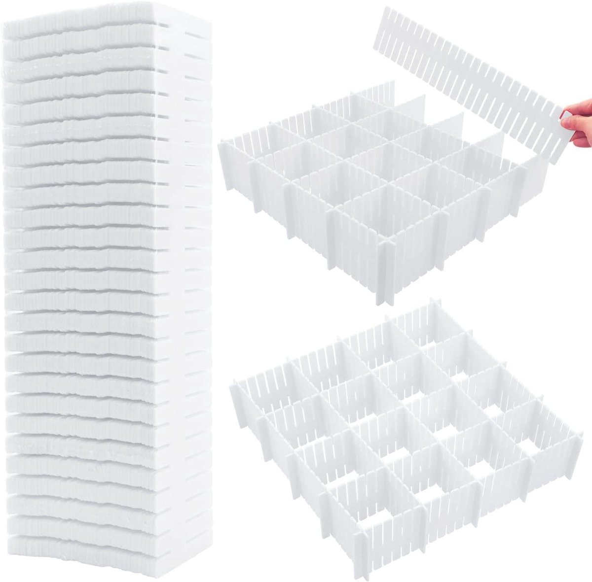 Ladeverdelers - Ladeorganizer - Kleding Opruimen - Naar Wens Gesneden - 85 Stuks - Wit