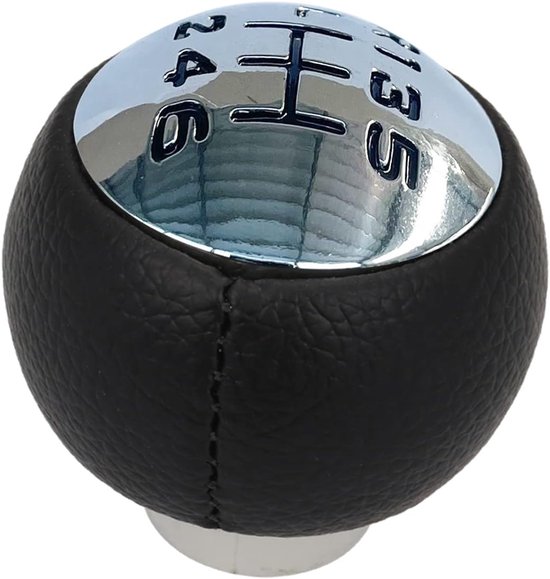 Versnellingspookknop - Schakelknop Pook - Handgeschakelde Auto - 6 Versnellingen Tekens - 50 Gram - Zwart Zilver — afbeelding 3