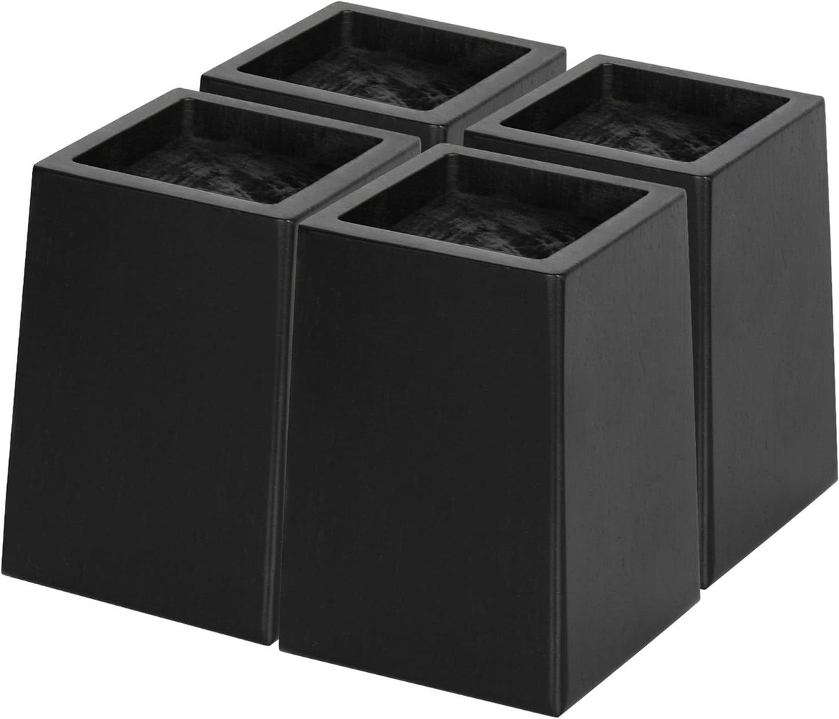Houten Bedverhogers - Meubel Lifters - Meubels Verhogen - Sterke Houtconstructie - 11.4 CM Hoog - Zwart