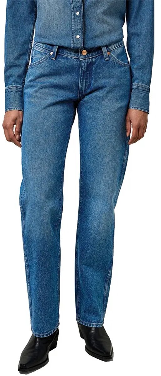 Wrangler Cowboy Straight Fit Lage Taille Jeans 26 30 Vrouw Lasso Lagoon
