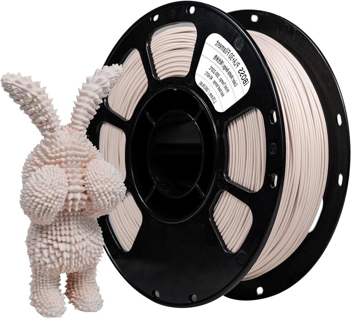 3D Printer Filament - PLA+ Mat - Modellen Printen - Delicaat Mat Oppervlak - 1 Kg 1.75mm - Mat Beige