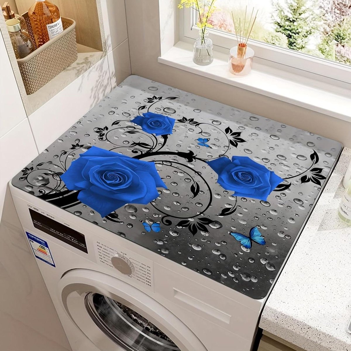 Wasmachine Droger Mat - Apparaat Beschermer - Vocht Absorberen - Antislip Rubber Onderkant - 50x60cm - Donkergrijs