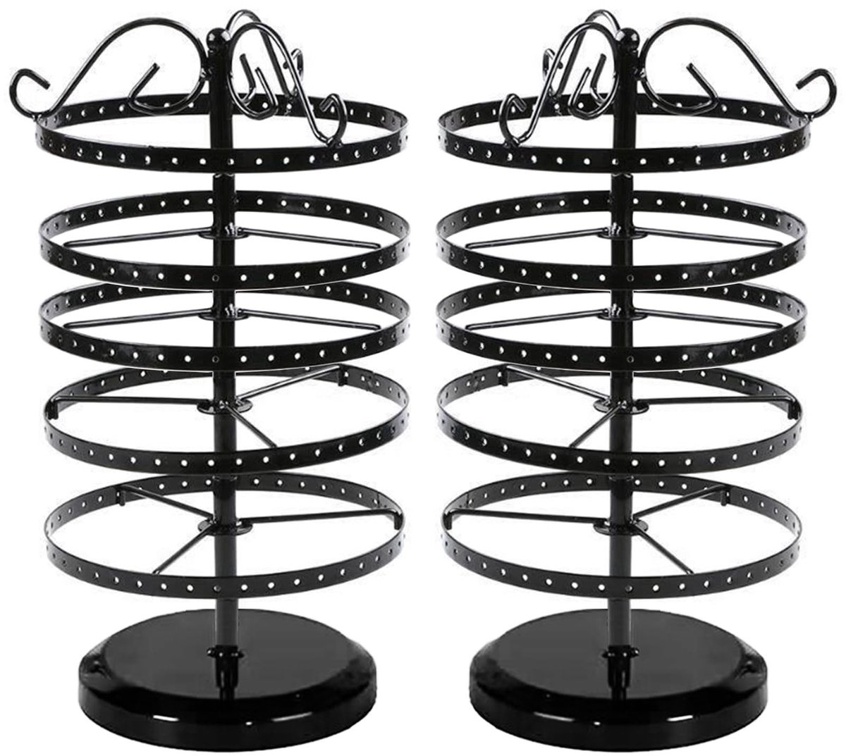 Young Wolf 5-laags Oorbellenhouder met 220 gaten - Zwart Rotating Jewelry Stand