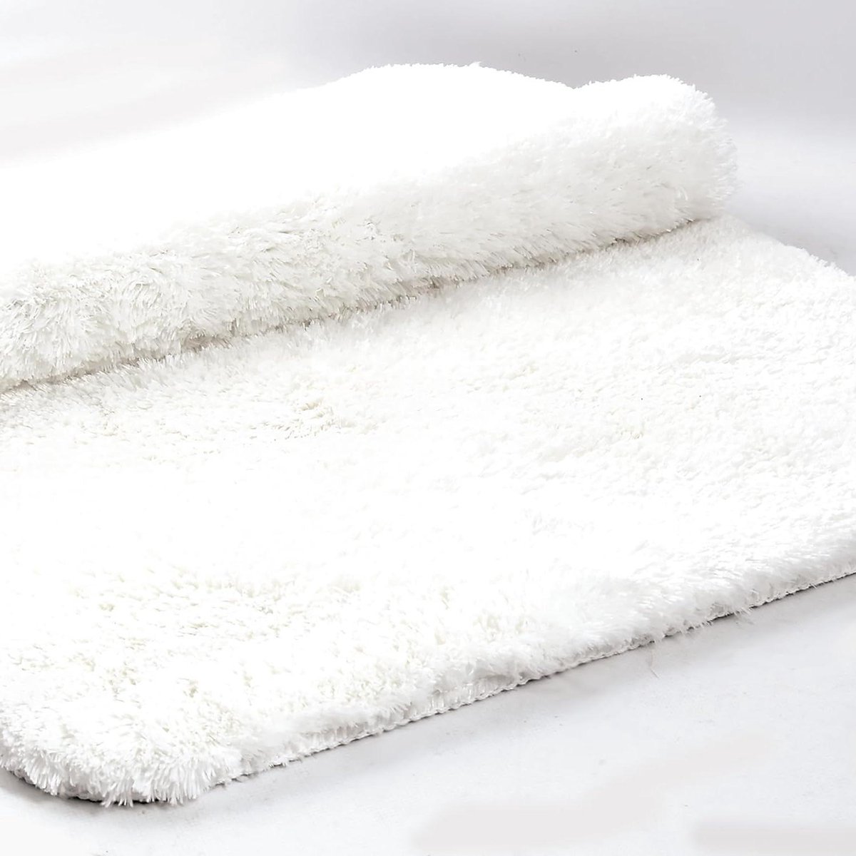 Douchmat met lange pool, antislip en sneldrogend - 60 x 90 cm, wit