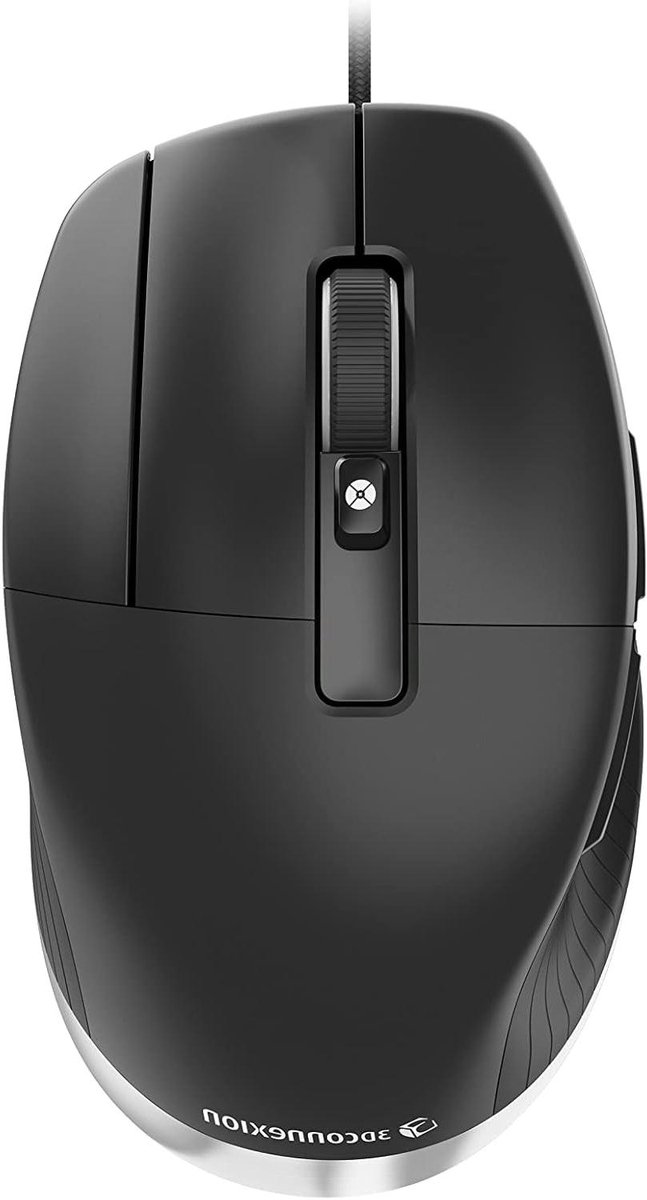 CAD Muis - 3D Muis - 3D Ontwerpen - Ergonomische Vorm - 5.0 meters - Zwart