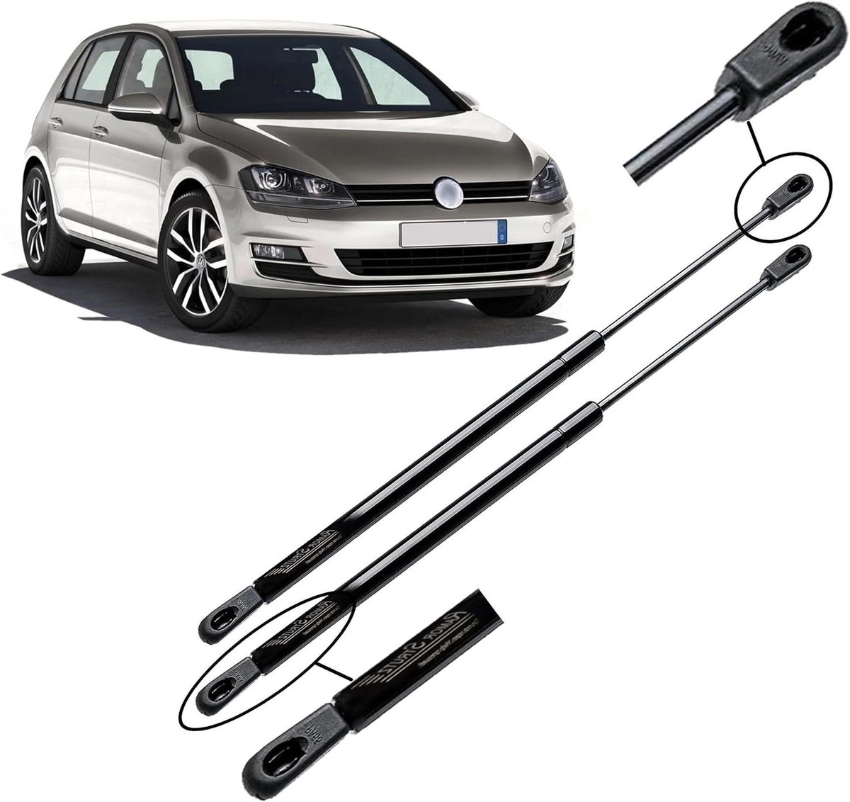 Gasveren Achterklep - Kofferbakdemper - Achterklep Ondersteunen - Vervangt OEM 5G6827550 - 532mm Lengte - Zwart