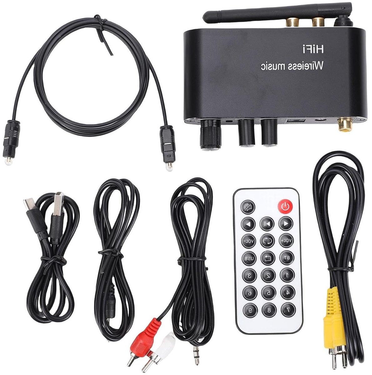 Audio Ontvanger DAC - Draadloze Adapter - Muziek Streamen - 20m Lange Afstand - 17 x 13 x 4 cm