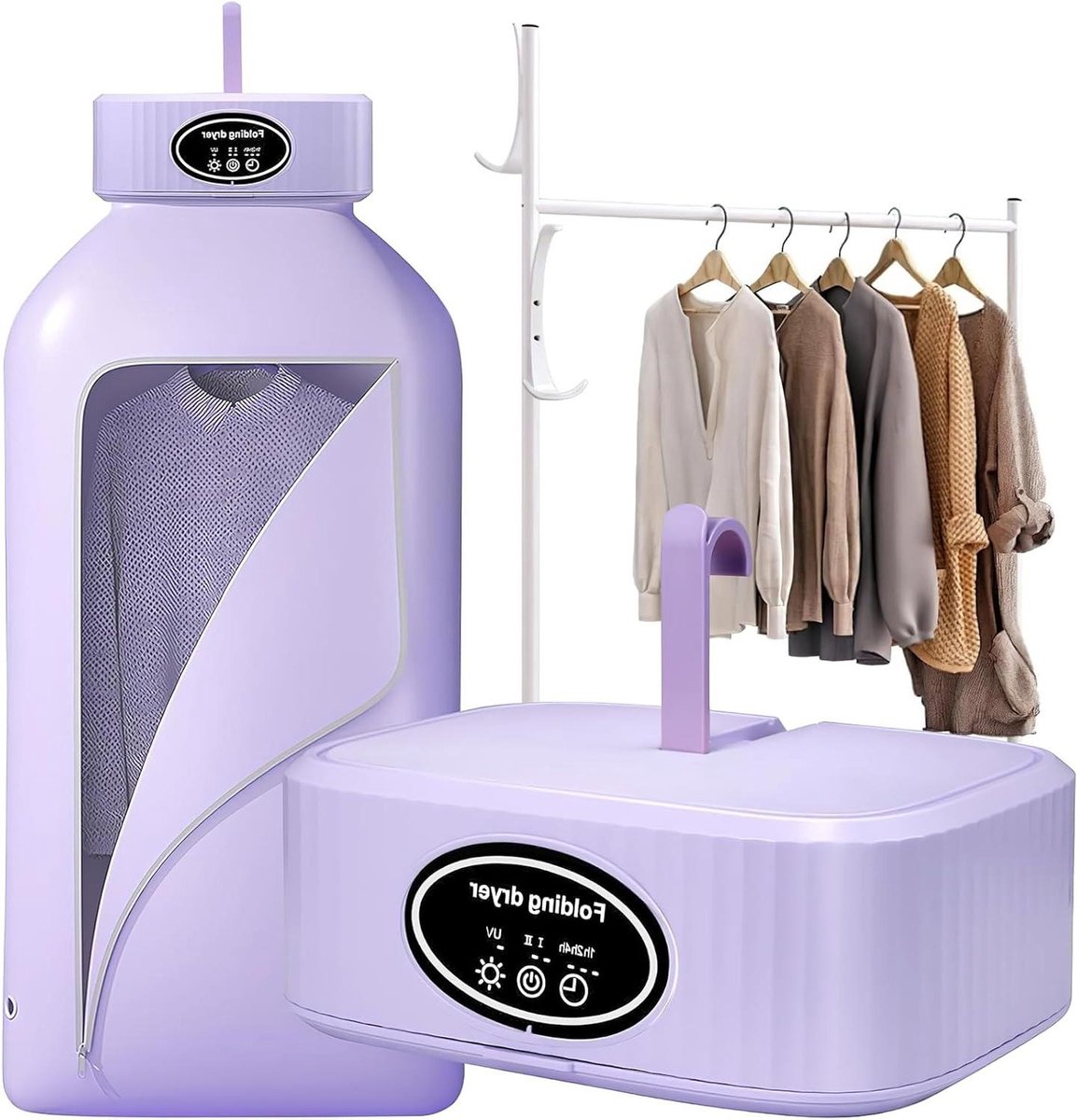 Draagbare Wasdroger Mini Droger Kleding Drogen UV Sterilisatie 600 W Paars