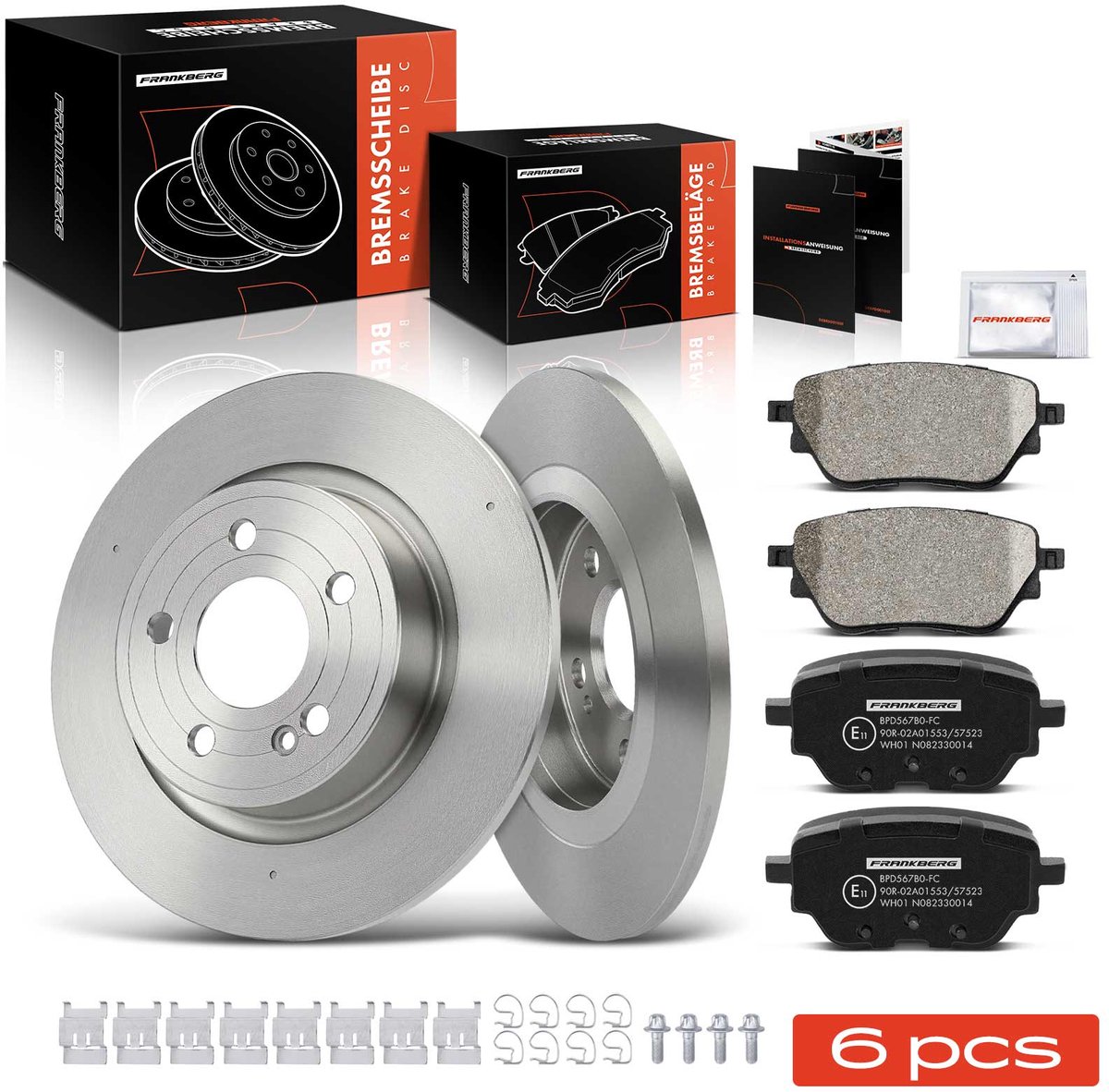 Frankberg 2x Remmen + 4x Remblokken Achteras voor Mercedes-Benz