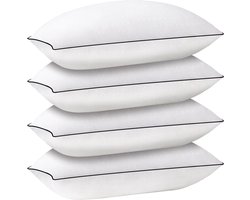 Bedkussens om te slapen - Slaapkussens Set - Comfortabel slapen - Ademende microvezel - Standaard (4 stuks) - Wit