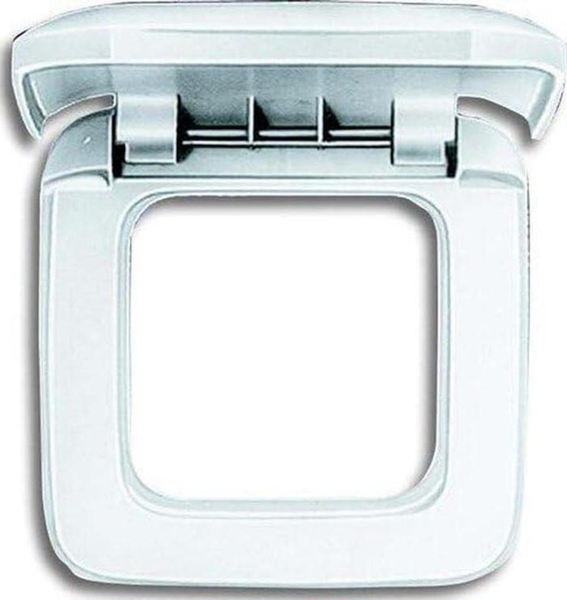 Afdekraam 1-voudig - Frame met klep - Wandcontactdoos afdekken - Klapdeksel bescherming - 1-voudig - Alpine wit glanzend