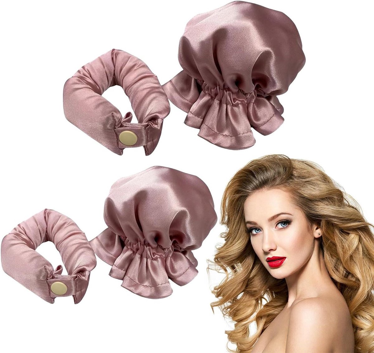 Warmteloze Haarkruller - Hitteloze Haarrollers - Haar Styling - Zachte Satijnen Stof - 4 Stuks - Niet gespecificeerd