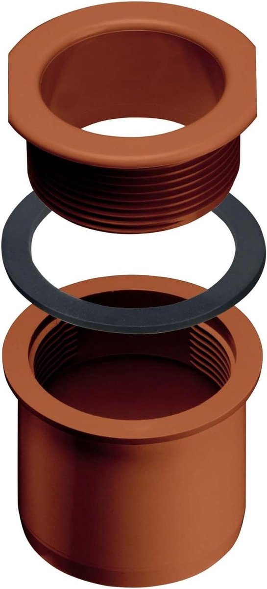 Schroefverbindingsgoot Regenpijp - Dakgoot Adapter - Regenwater Afvoeren - Vormvast PVC-U - 83/75mm - Bruin