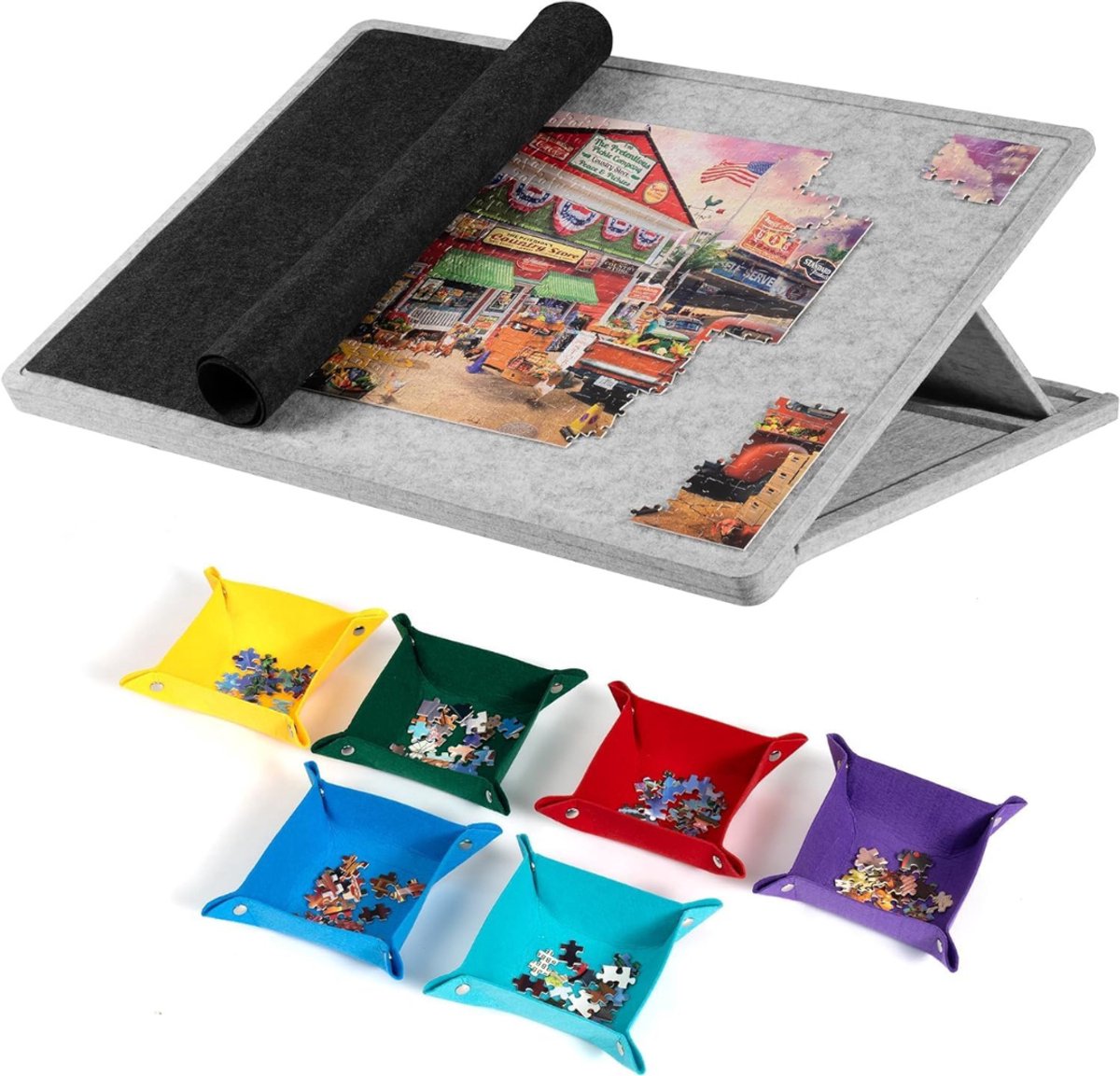 Core® Puzzeltafel - Puzzelbord - Puzzeltafel met Lades 1000 Stukjes - Meerkleurig - 78cm x 55cm x 2cm