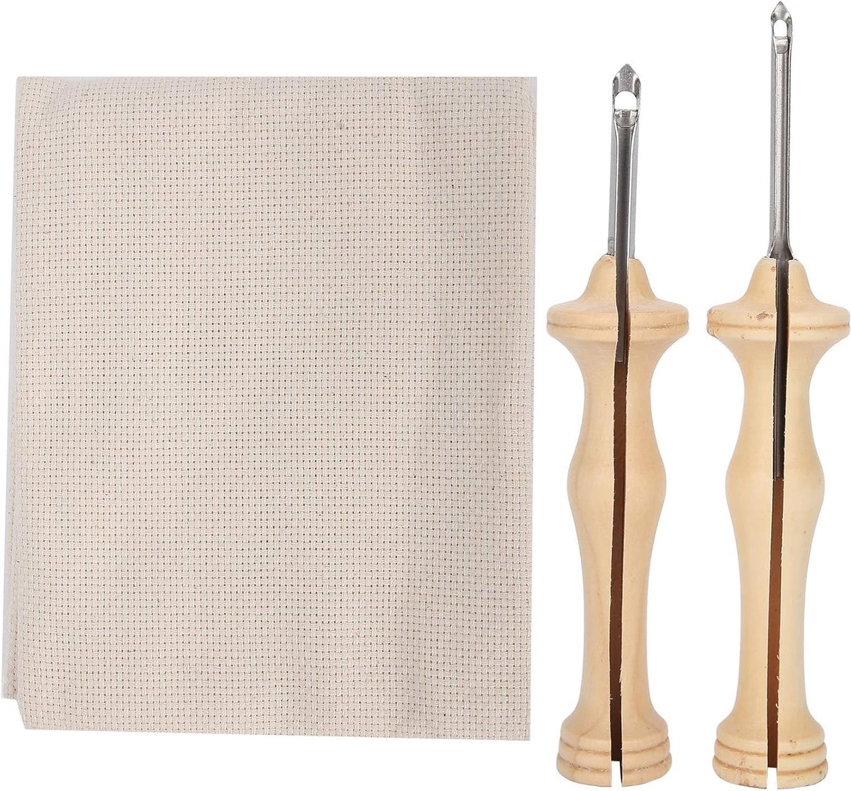 Set van 2 Borduur Punch Naalden met Houten Handvat voor Weven en Handwerk Accessoires