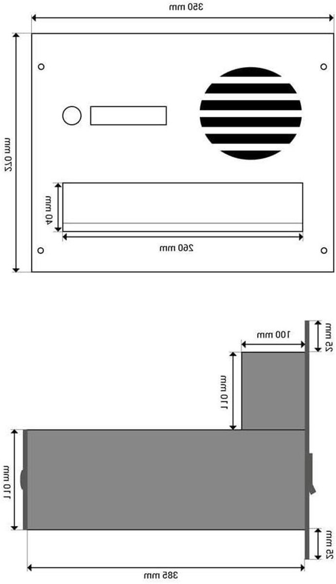 Roestvrijstalen brievenbus - Muurdoorworp brievenbus - Post veilig ontvangen - Met bel en spreekzeef - 385 cm diep - Roestvrij staal