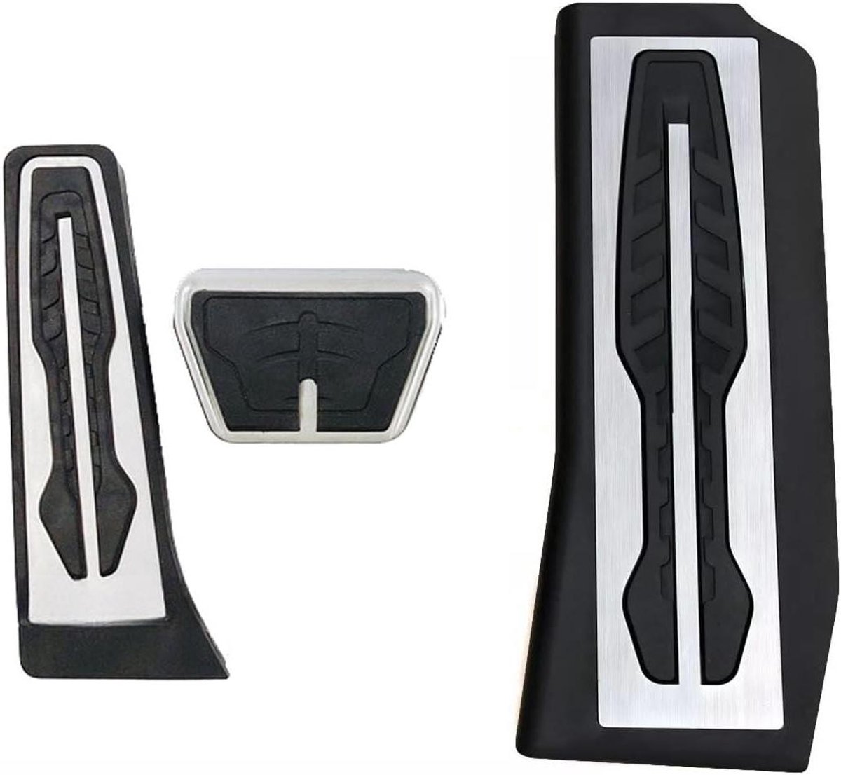 Pedaal Covers Set - Voetsteun Remkap - Auto Interieur Verfraaien - Boren Niet Nodig - 3 Delen Set - Zilver