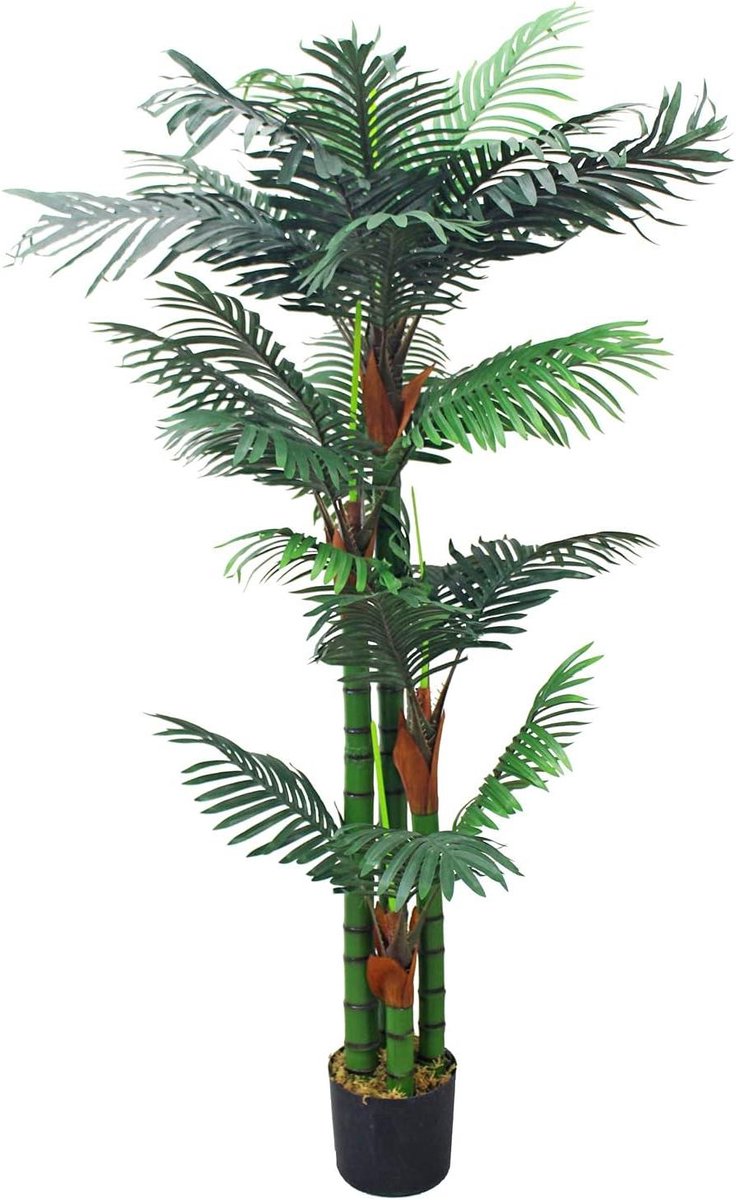 Kunstpalm - Kunstplant Palm - Woonkamer Decoratie - Natuurgetrouwe Look - 150 cm - Groen