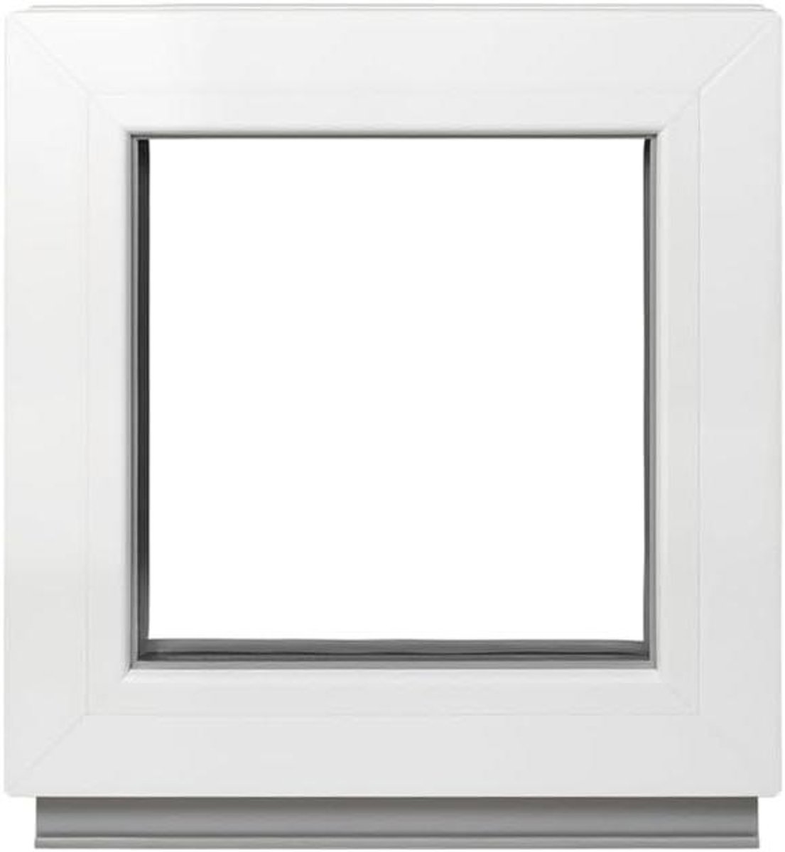 Kelderraam Vast - Garageraam Kunststof - Kleine Ruimtes Verlichten - Dubbele Beglazing 4/24/4 - 40 x 40 cm - Wit
