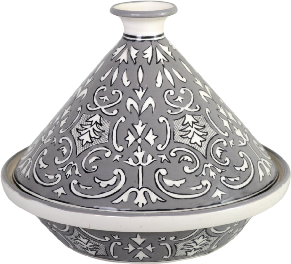 Keramische tajine 28 x 32 cm Nejma Gris - Handgemaakt | Dishes & Deco